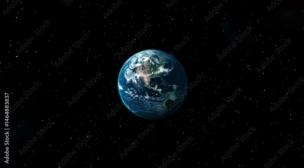 Earth in Space, solitary planet, cosmic background, astronomical view Earth in Space, solitary planet, cosmic background, astronomical view