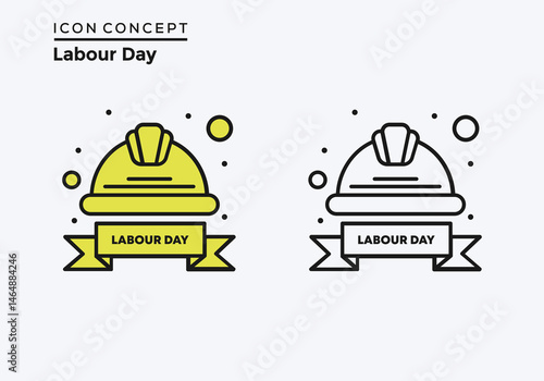 Icon Concept Labour Day Construction Helmet Icon for Labour Day