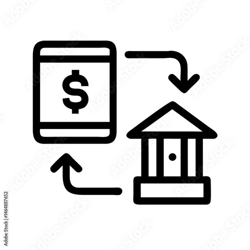 Bank Money Transfer Payment Icon Design