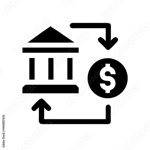 Bank Money Transfer Payment Icon Design