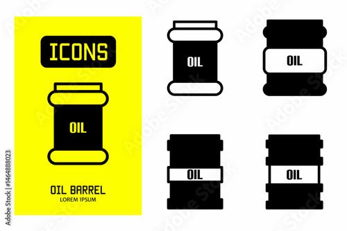 Oil barrel icon. Collection vector illustration of icons for business. Black icon design.