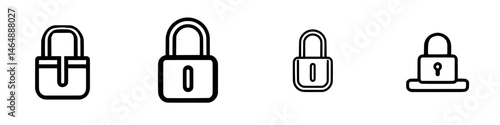 Vector illustration of various padlock icons showcasing security and protection themes
