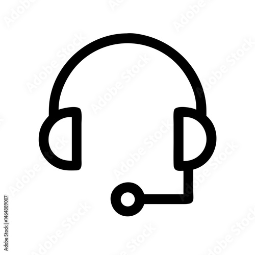Business Headset Customer Support Icon Design
