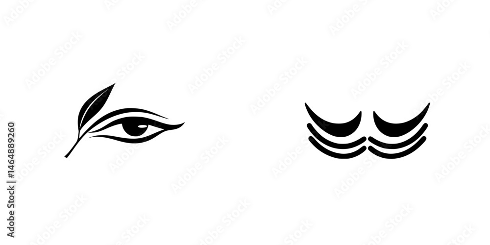 Obraz premium Stylized vector illustration icons representing nature and beauty in a minimalist design for various applications