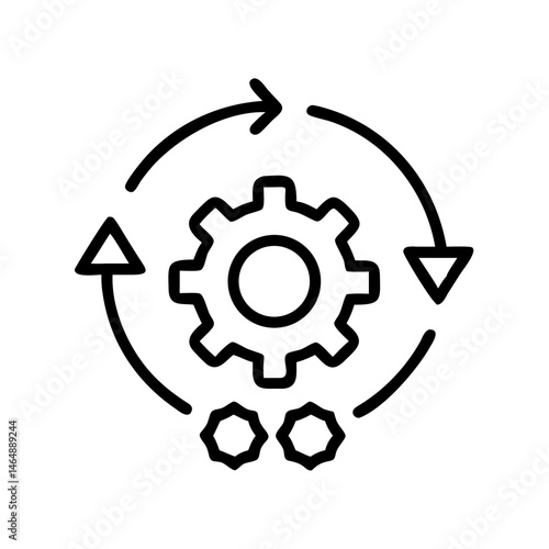 Business Process Gear Mechanism Icon Design