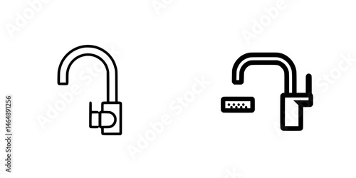 Vector illustration of modern kitchen faucet designs showcasing functionality and simplicity in home decor