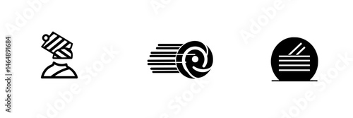 Vector illustration icon set representing various artistic and creative design elements suitable for modern digital applications