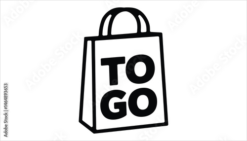 Takeout Bag Icon, To Go Food Packaging, Fast Food Service