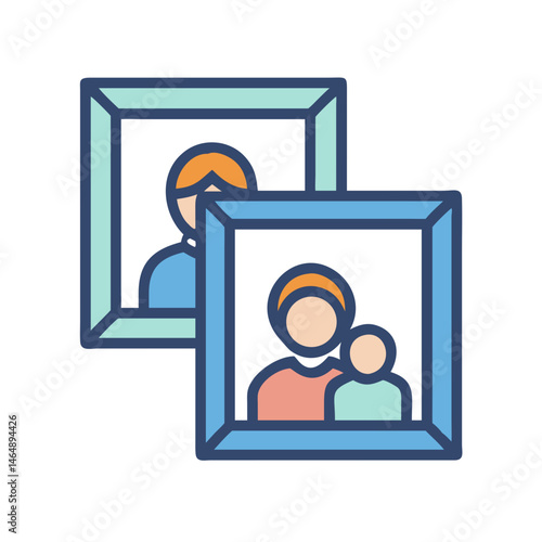 Family Photo Frame Icon Design