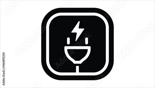 Electric Drink Energy Icon with Power Symbol