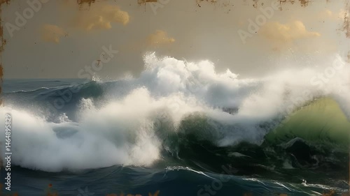 Dramatic Ocean Waves Crashing - Art Painting