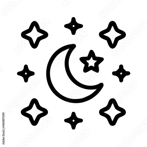 Moon and Stars Symbols Icon Design