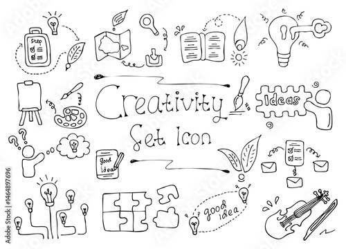 Playful Doodle Illustration Set Featuring Creative Concepts, Whimsical Characters, and Colorful Graphics to Inspire Imagination and Joy