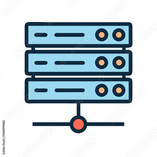 Server Rack Unit Icon Design