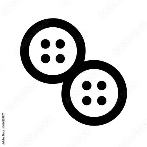 Sewing Buttons Pair Icon Design