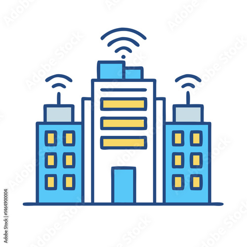 Smart City Buildings Icon Design