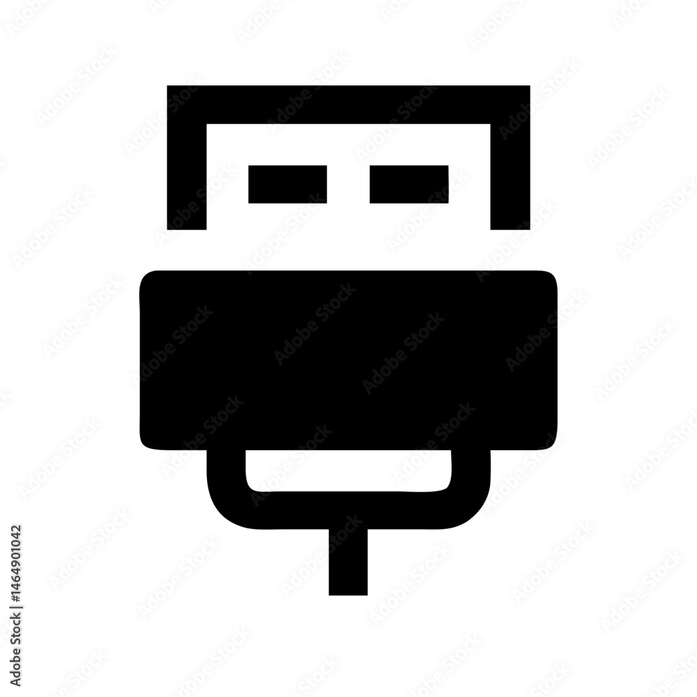 USB Port Closeup Icon Design USB Port Closeup Icon Design