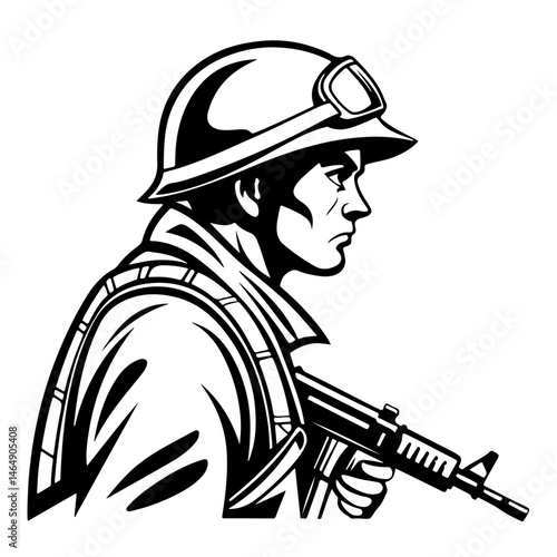 vector illustration of a soldier
