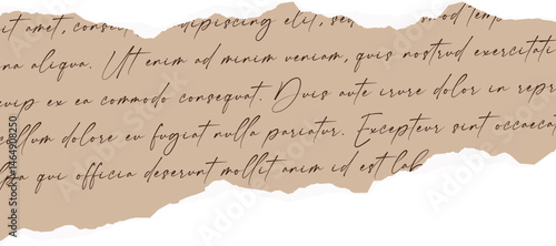 Vintage Handwritten Letter on Torn Paper