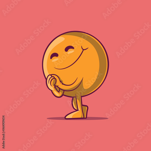 An Emoji Character looking cute vector illustration. Chat, communication design concept.