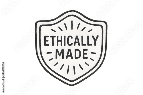 Free Download A badge with the text ETHICALLY MADE and sunburst design, indicating products made with ethical standards. Concept Ethical Manufacturing, Sustainable Products, Eco-Friendly Practices - GFXLoad