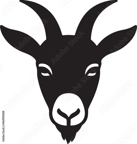 Goat's Icon or Logo silhouette Vector Image with white background