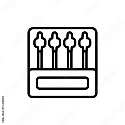 Cotton swabs case outline vector icon. Linear cotton swab sign, vector simple element illustration from hygiene concept. Isolated on white background.