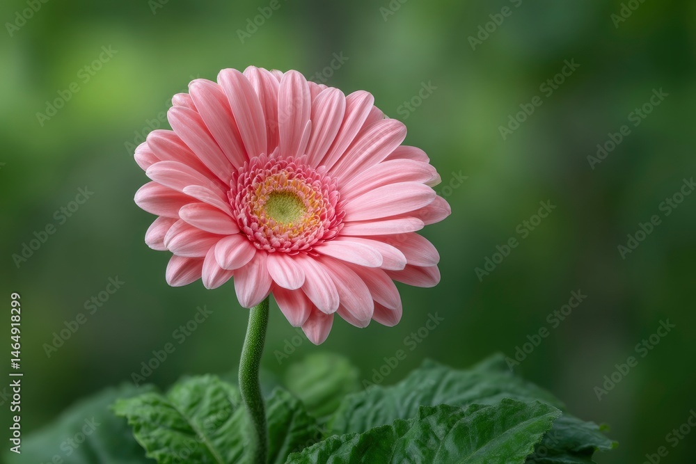 Obraz premium Delicate Pink Gerbera Daisy: A Serene Floral Portrait