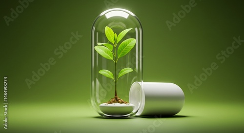 Wallpaper Mural Green Plant Growing Inside a Glass Capsule Torontodigital.ca