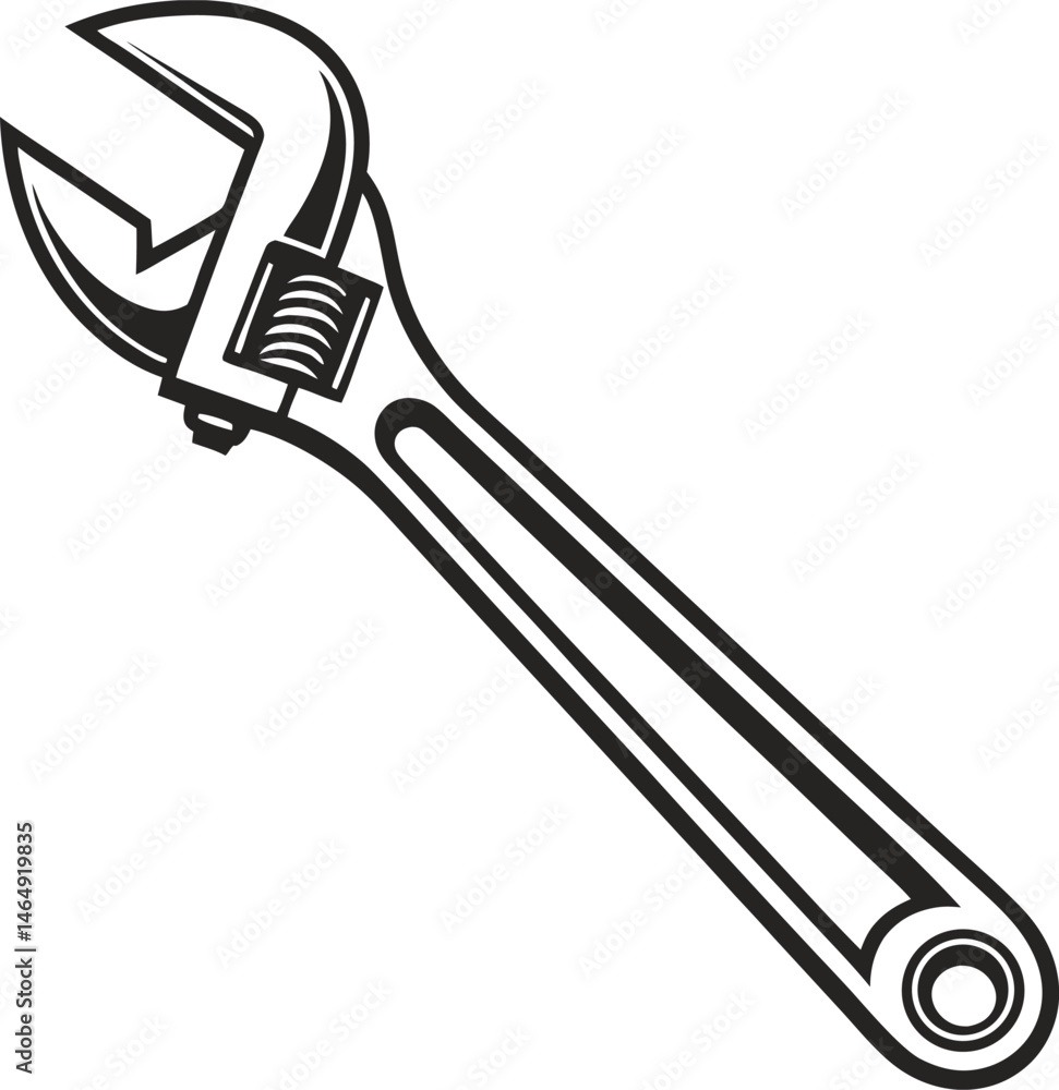 Obraz premium Black Silhouette Vector Illustration of Spanners ? Hand Tools Icon Set for Mechanical and Industrial Use