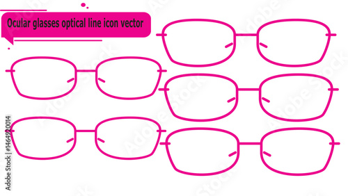  Ocular glasses optical line icon vector