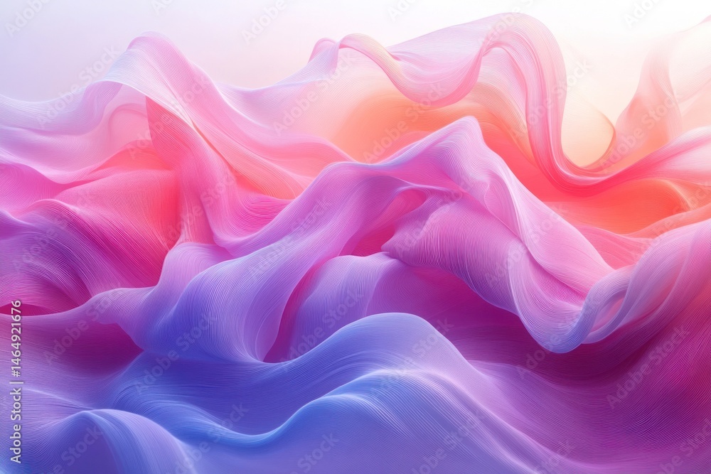 Fototapeta premium Abstract Digital Art with Soft Flowing Lines in Dreamy Colors