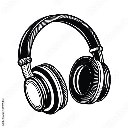 headphones isolated vector art silhouette