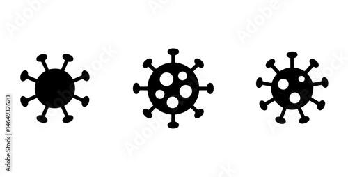 Black virus cell illustration medical microbiology
