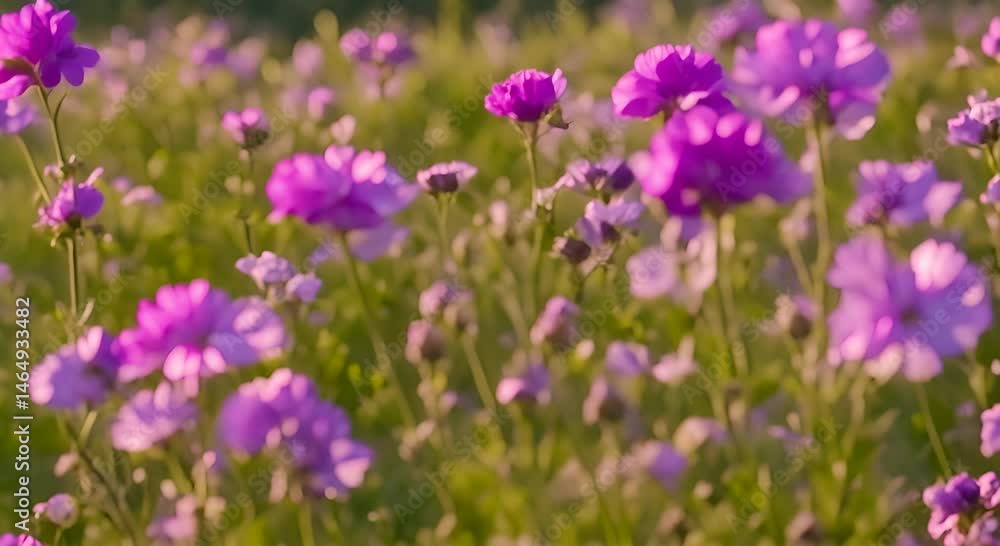 Flowers Viscaria vulgaris sticky catcher sticky campion A field of blooming purple flowers 4K Flowers Viscaria vulgaris sticky catcher sticky campion A field of blooming purple flowers 4K
