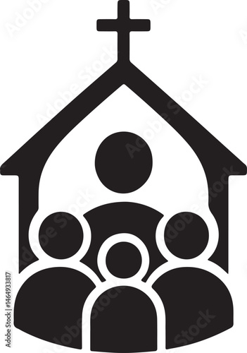 Church People Logo Silhouette Vector Design