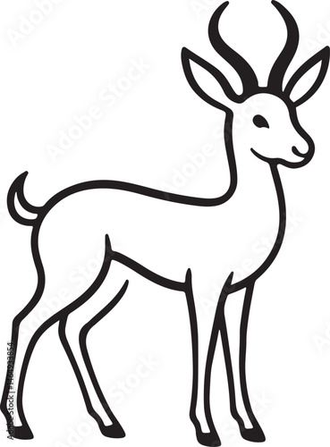Springbok Silhouette Vector Illustration