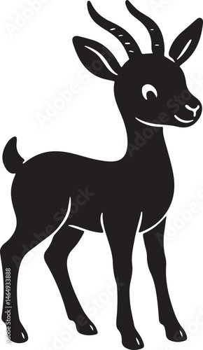 Cute Springbok Vector Silhouette Design