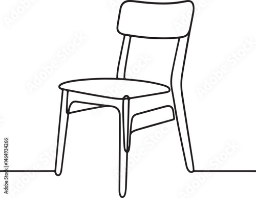 Dining Chair One Line Drawing Vector Style