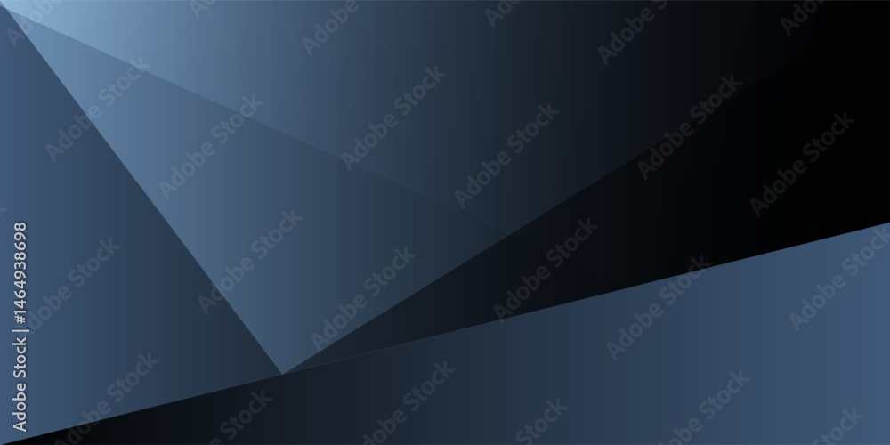 Obraz premium Modern black blue abstract background. Minimal. Color gradient. Dark. Web banner. Geometric shape. 3d effect. Lines stripes triangles.