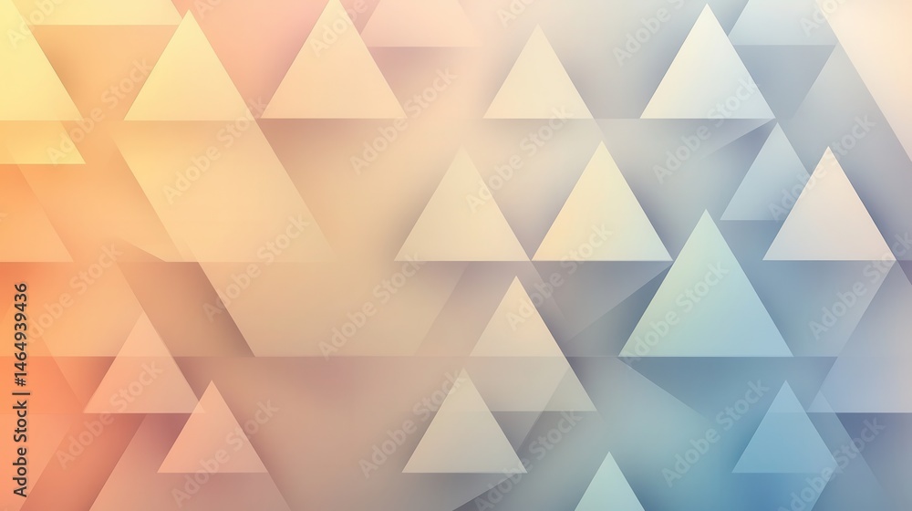 Obraz premium Abstract geometric pattern of overlapping triangles in soft pastel colors (4)