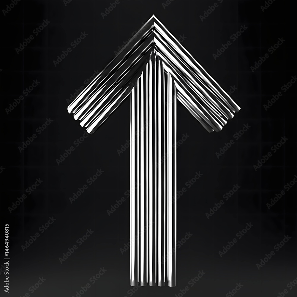 Parallel Metallic Upward Arrow