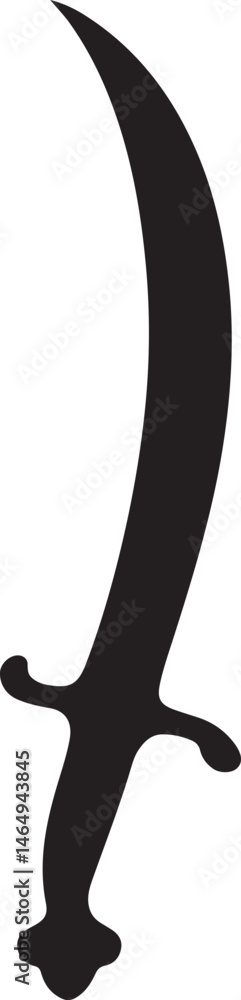 Obraz premium Tulwar Sword Silhouette Vector Design
