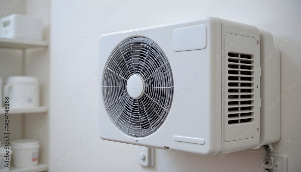Air Conditioning Unit: Modern air conditioning unit affixed to a wall, showcasing the technology. Air Conditioning Unit: Modern air conditioning unit affixed to a wall, showcasing the technology.