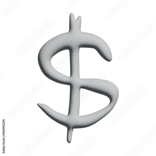 3d dollar currency symbol. Single element for design