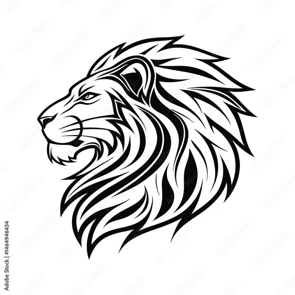 lion head line art vector art silhouette lion head line art vector art silhouette