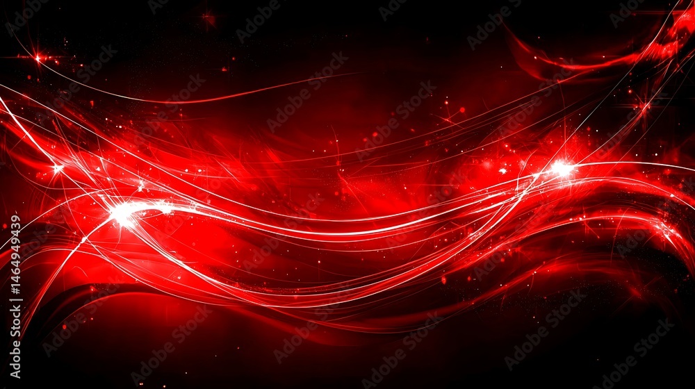 Clean red backdrop with smooth, flowing curves and subtle depth elements creating a modern minimalist aesthetic