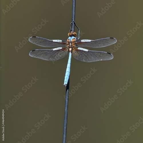 Wallpaper Mural A slender dragonfly perched on a thin, dark metal rod. Torontodigital.ca