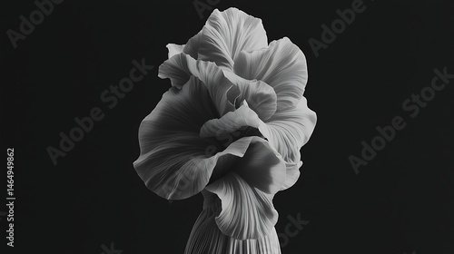 Obraz na płótnie A minimalist black background with gentle, soft textures and glowing edges that add a refined and understated glow to the composition w salonie