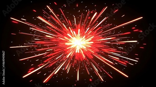 Obraz na płótnie Bright orange backdrop with gentle starburst flares and vibrant streaks creating a sense of motion and intensity w salonie